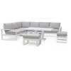 Maze Amalfi 8 Seater Outdoor Corner Sofa Set With Rising Table - White