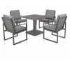 Maze Amalfi 4 Seater Outdoor Dining Set With Rising Table - Grey