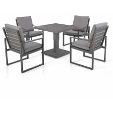 Maze Amalfi 4 Seater Outdoor Dining Set With Rising Table - Grey