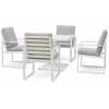 Maze Amalfi 4 Seater Outdoor Dining Set With Rising Table - White
