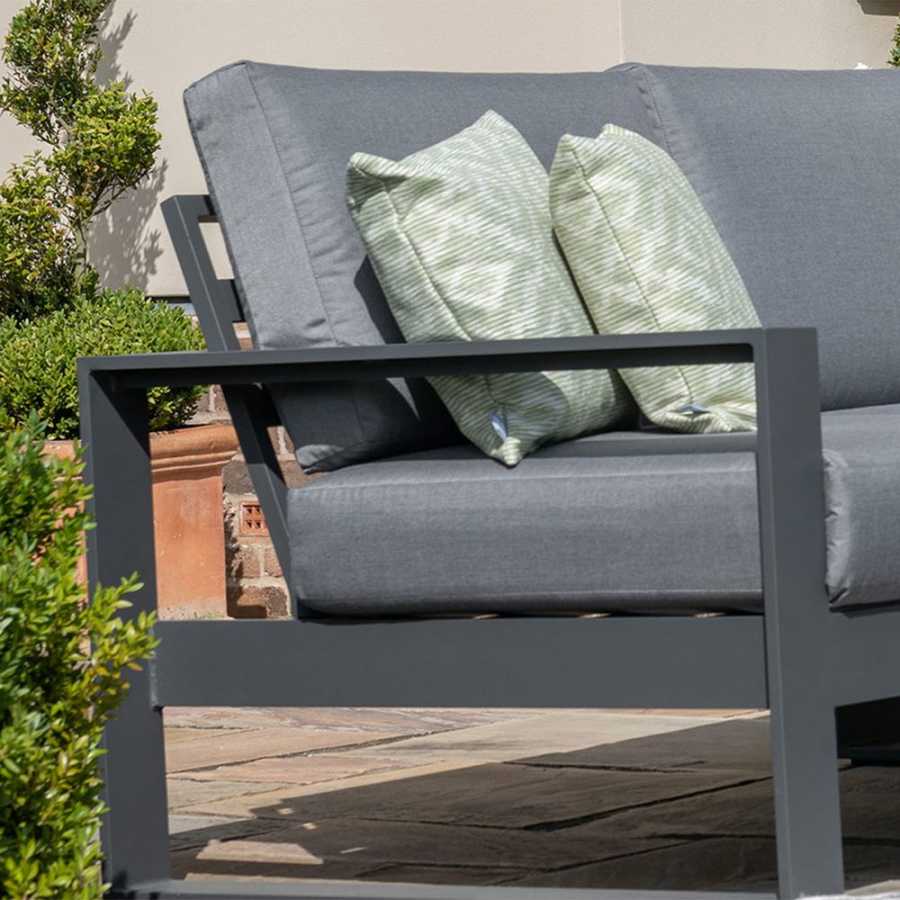 Maze Amalfi 7 Seater Outdoor Corner Sofa Set With Rising Table - Grey