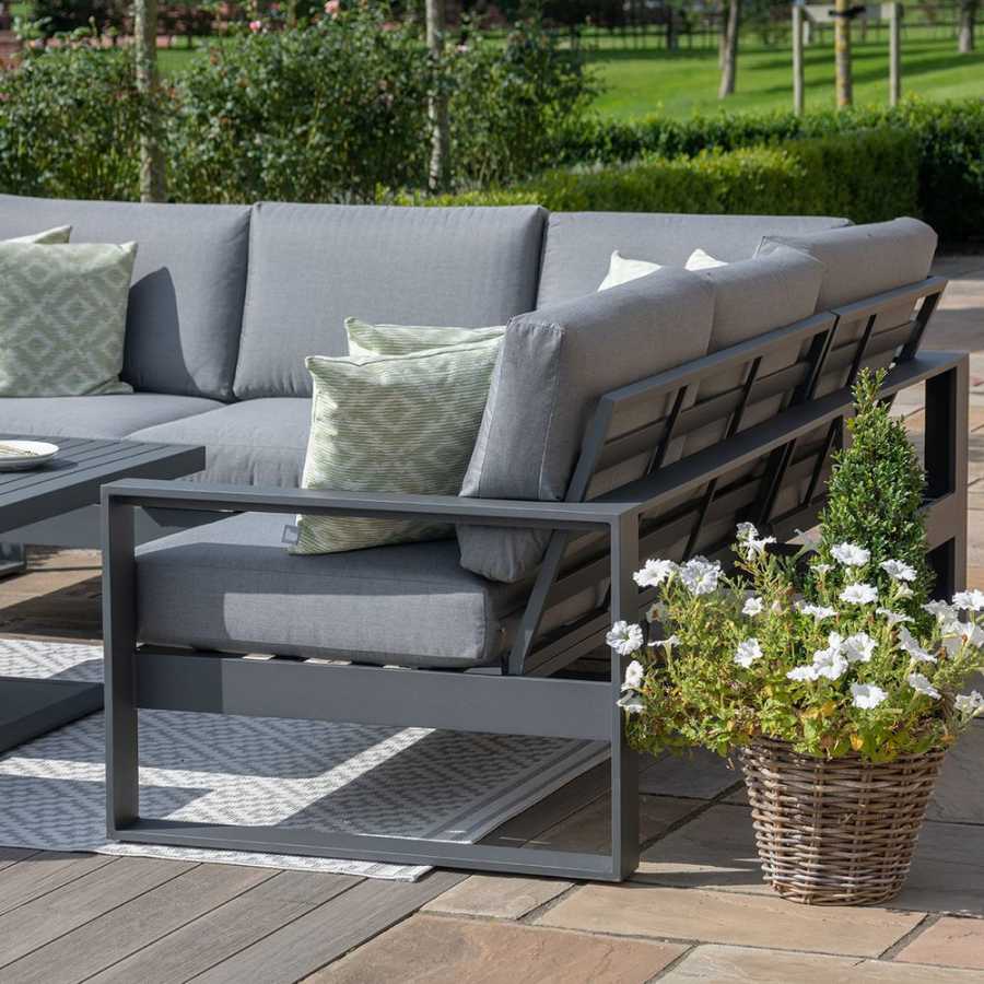 Maze Amalfi 7 Seater Outdoor Corner Sofa Set With Rising Table - Grey