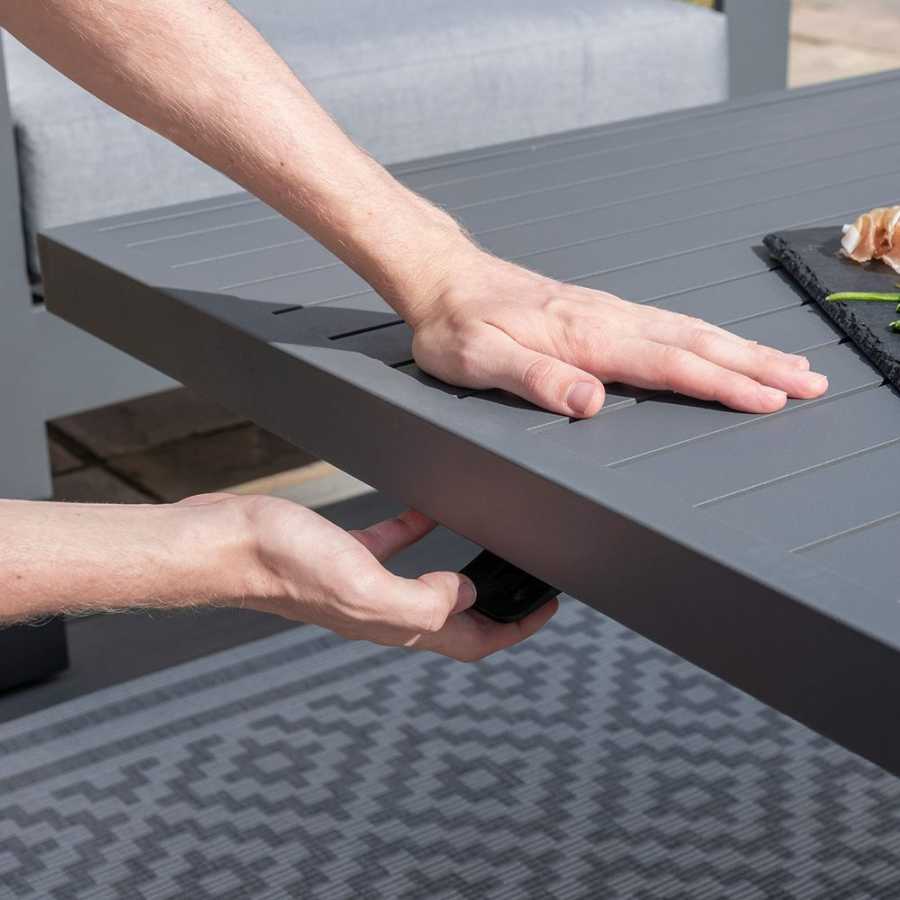 Maze Amalfi 7 Seater Outdoor Corner Sofa Set With Rising Table - Grey
