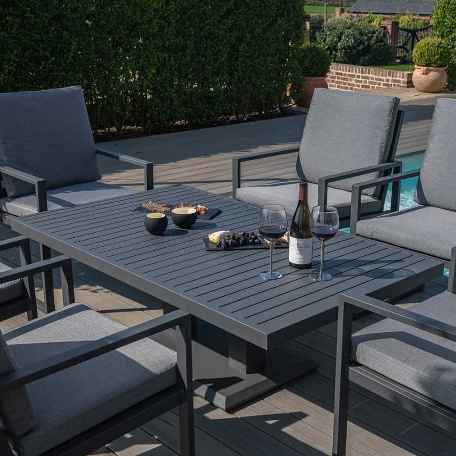 Maze Amalfi 6 Seater Outdoor Dining Set With Rising Table - Grey