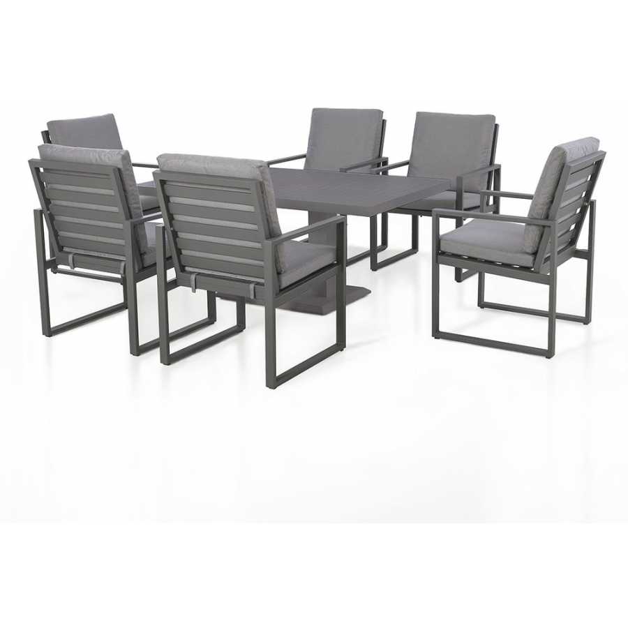 Maze Amalfi 6 Seater Outdoor Dining Set With Rising Table - Grey