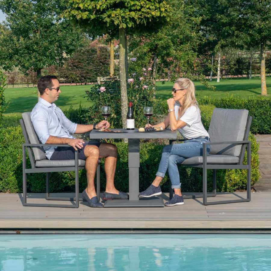 Maze Amalfi Outdoor Bistro Set With Rising Table - Grey