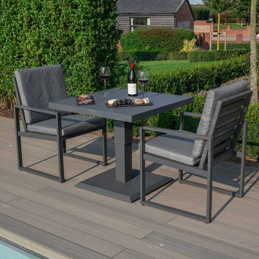 Maze Amalfi Outdoor Bistro Set With Rising Table - Grey