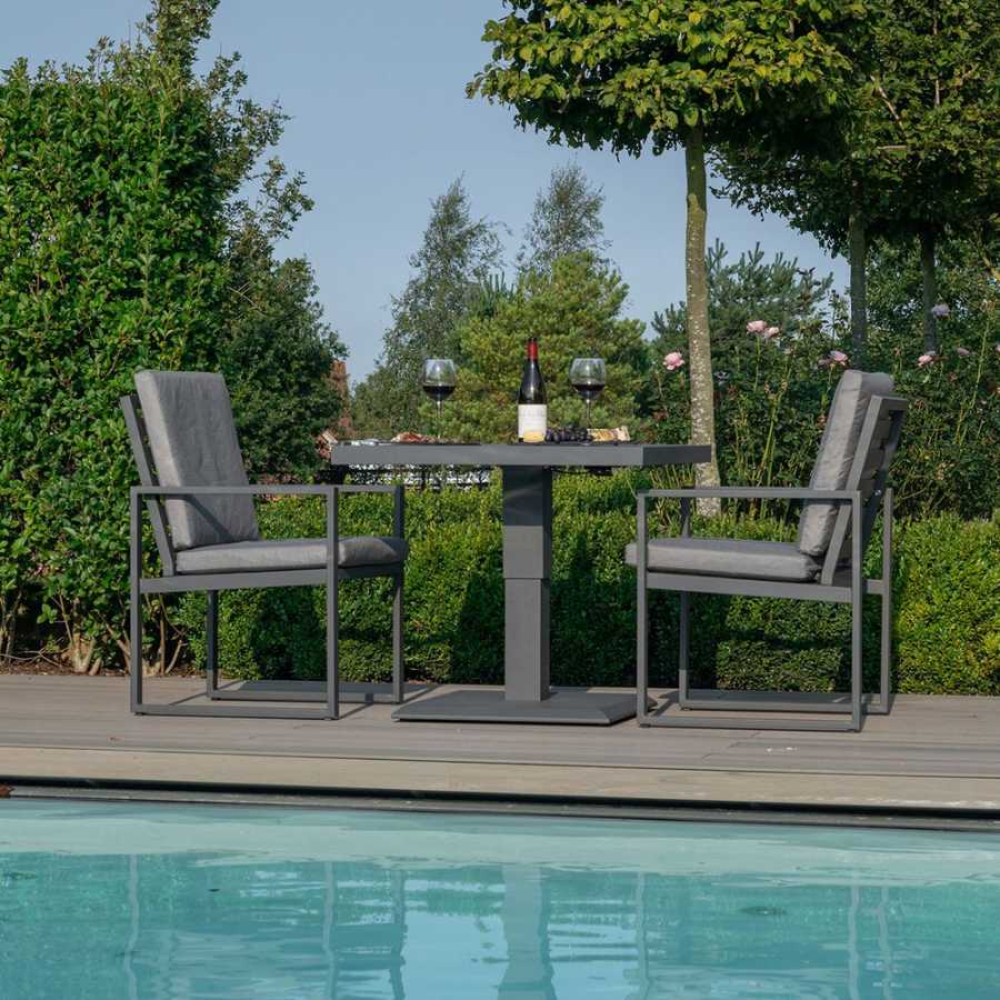 Maze Amalfi Outdoor Bistro Set With Rising Table - Grey