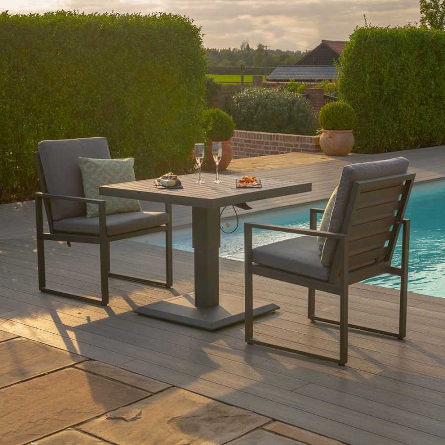 Maze Amalfi Outdoor Bistro Set With Rising Table - Grey
