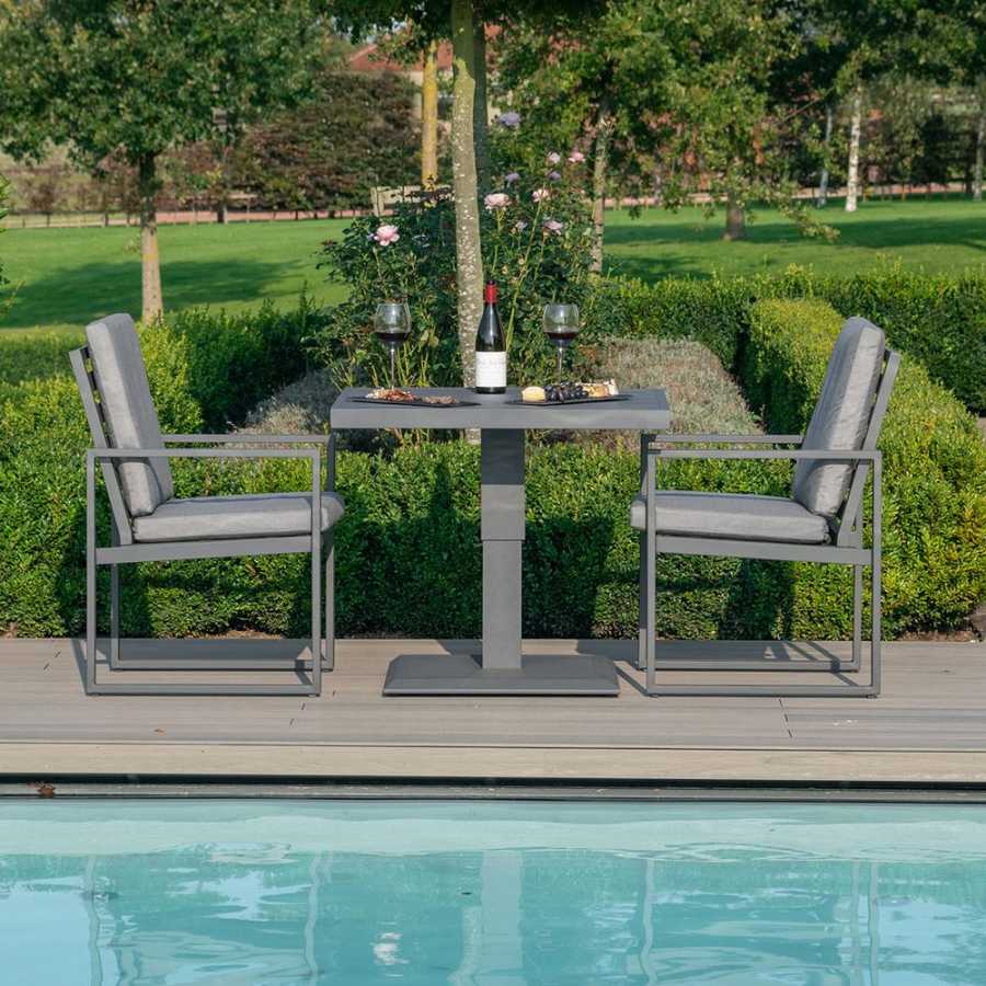 Maze Amalfi Outdoor Bistro Set With Rising Table - Grey