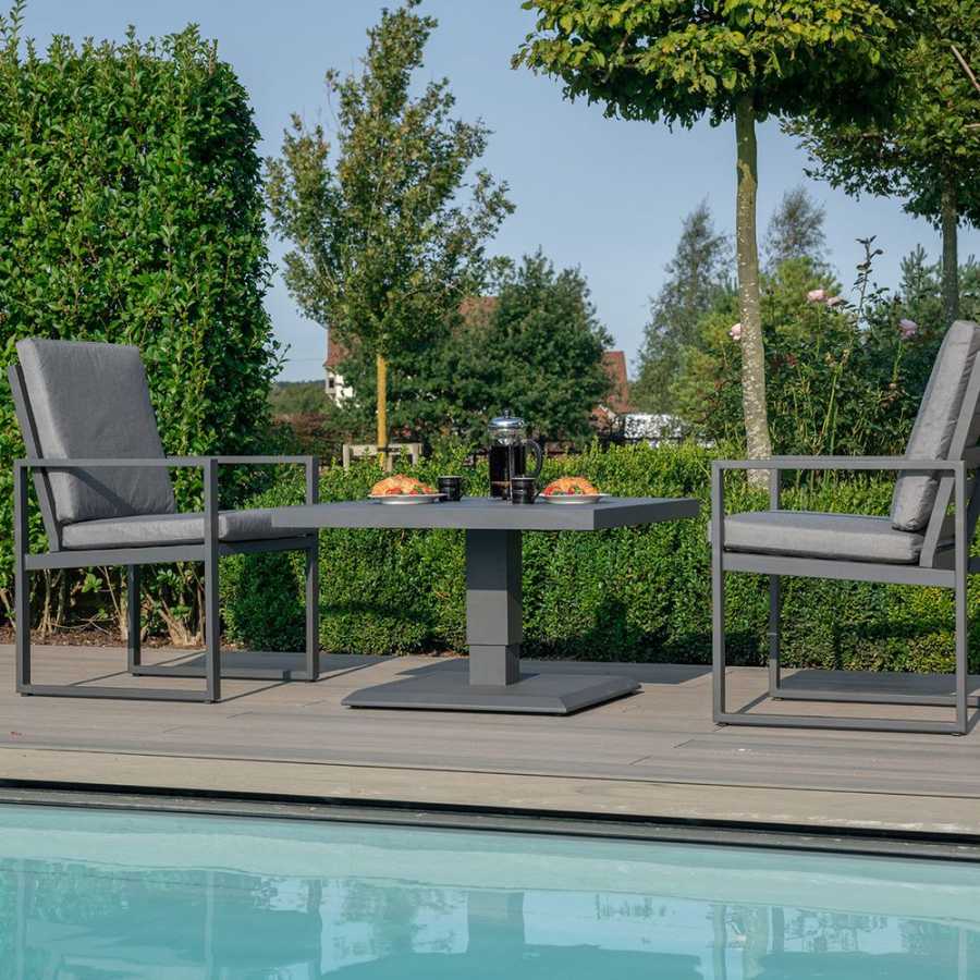 Maze Amalfi Outdoor Bistro Set With Rising Table - Grey