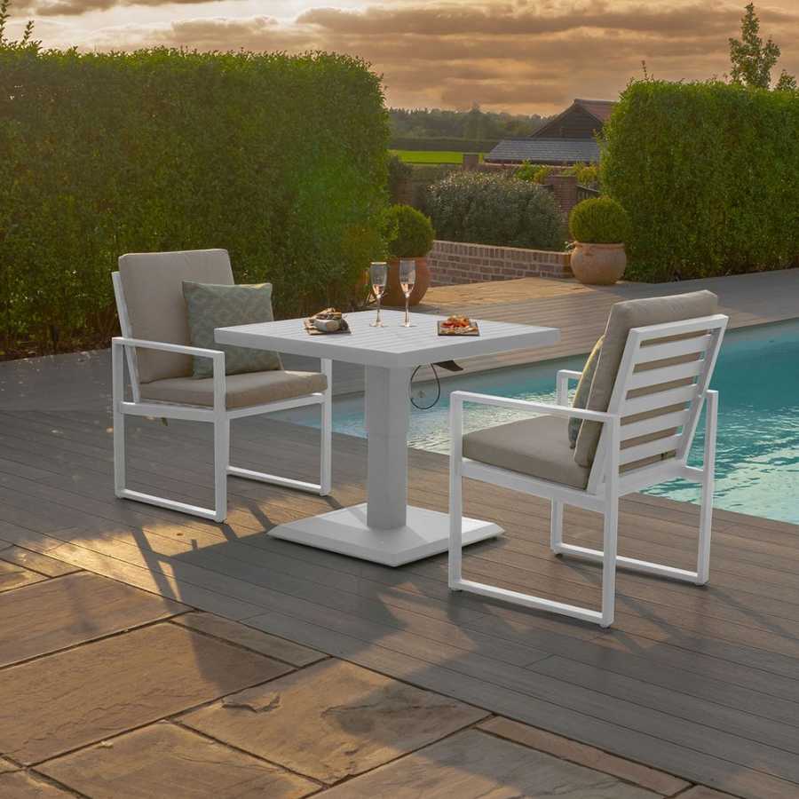 Maze Amalfi Outdoor Bistro Set With Rising Table - White