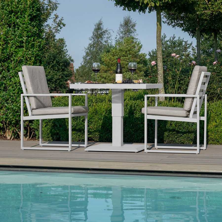 Maze Amalfi Outdoor Bistro Set With Rising Table - White