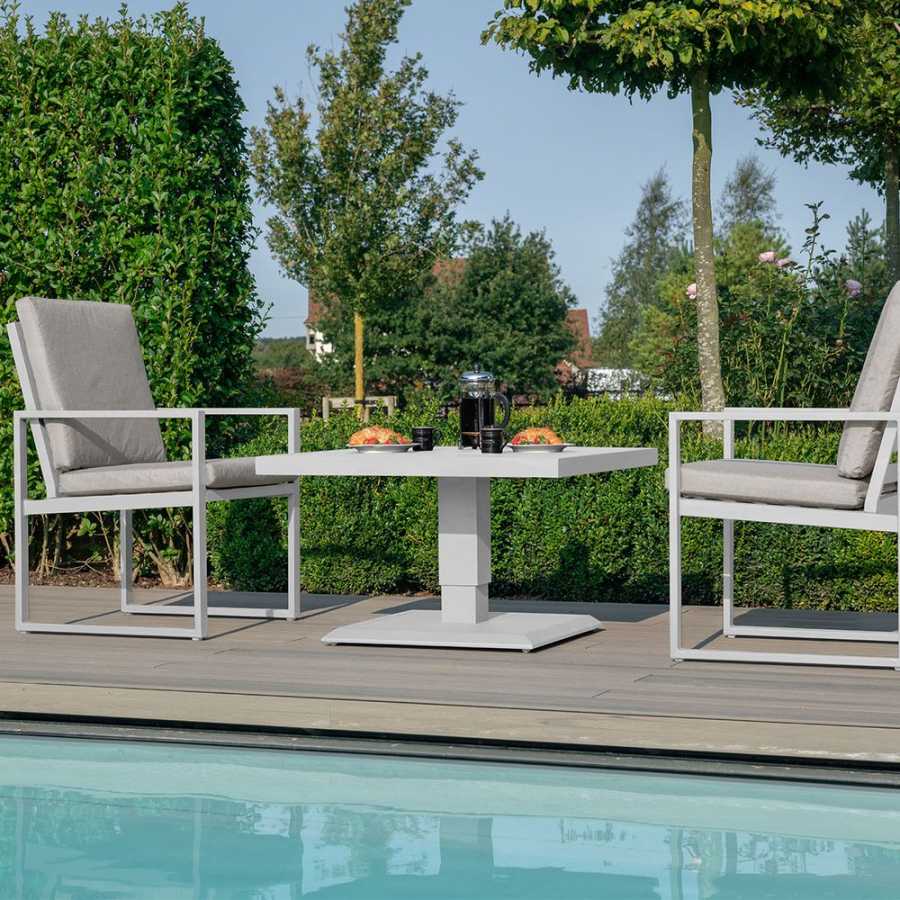 Maze Amalfi Outdoor Bistro Set With Rising Table - White