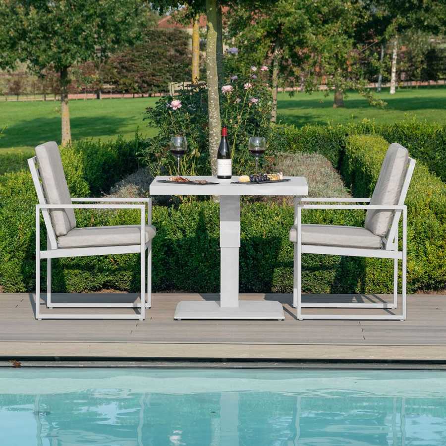 Maze Amalfi Outdoor Bistro Set With Rising Table - White