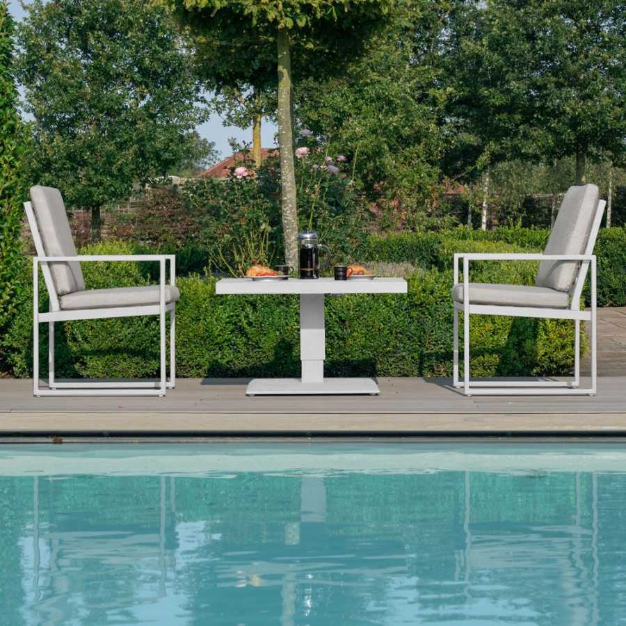 Maze Amalfi Outdoor Bistro Set With Rising Table - White