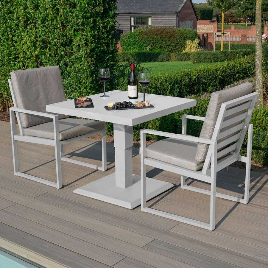 Maze Amalfi Outdoor Bistro Set With Rising Table - White