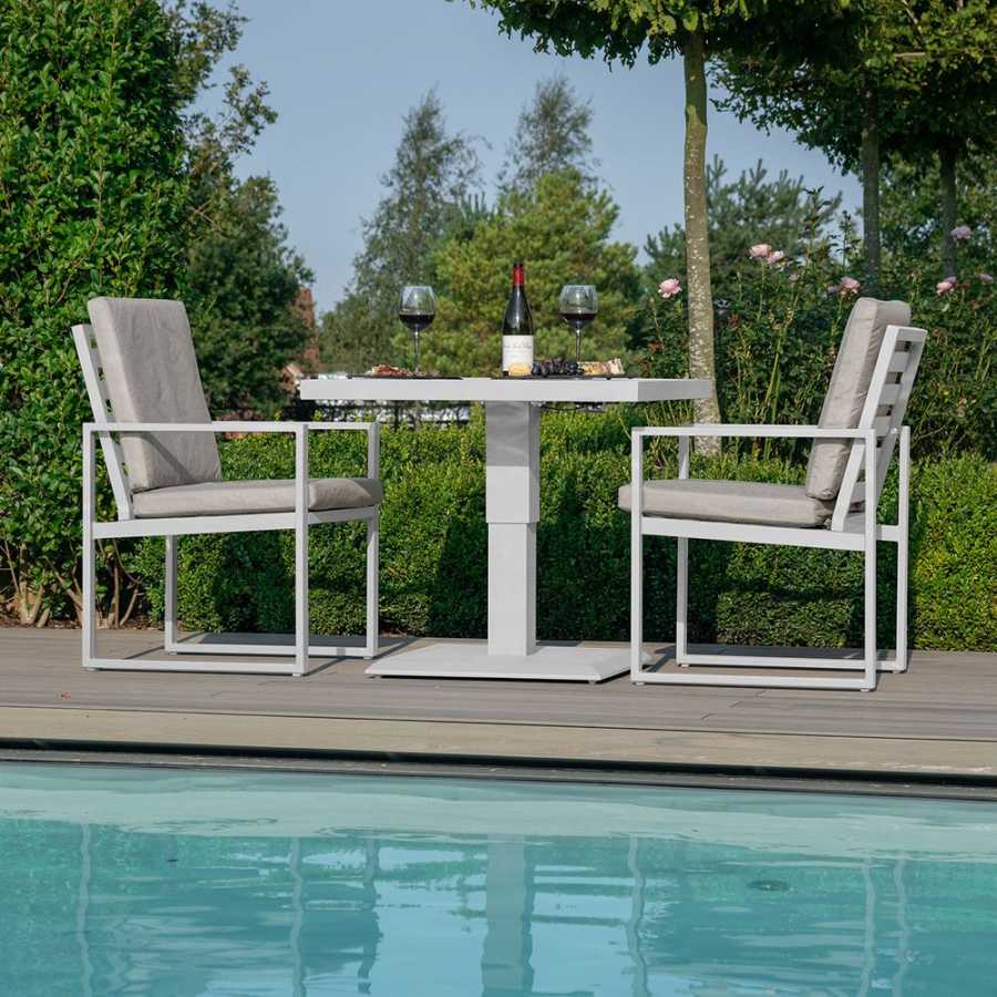 Maze Amalfi Outdoor Bistro Set With Rising Table - White