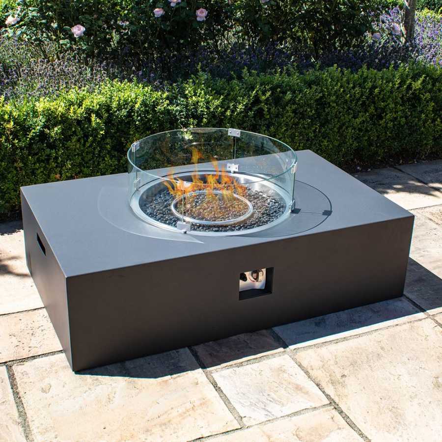 Maze Cosy Rectangular Fire Pit - Charcoal