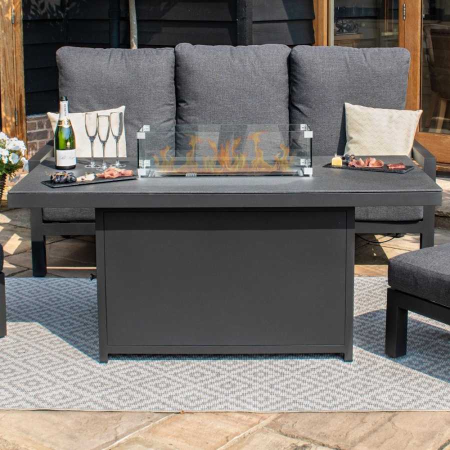 Maze Cosy Dining Table With Fire Pit - Grey