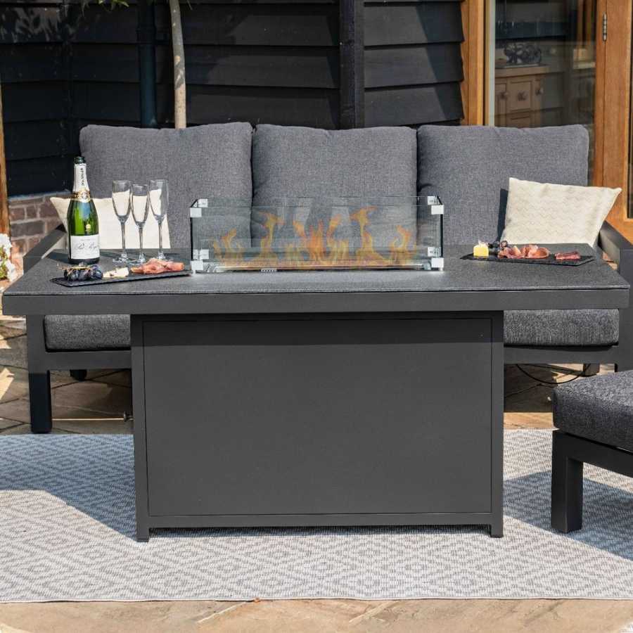 Maze Cosy Dining Table With Fire Pit - Grey