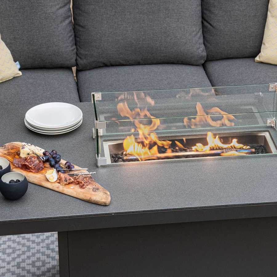 Maze Manhattan Corner Sofa Set With Fire Pit Table