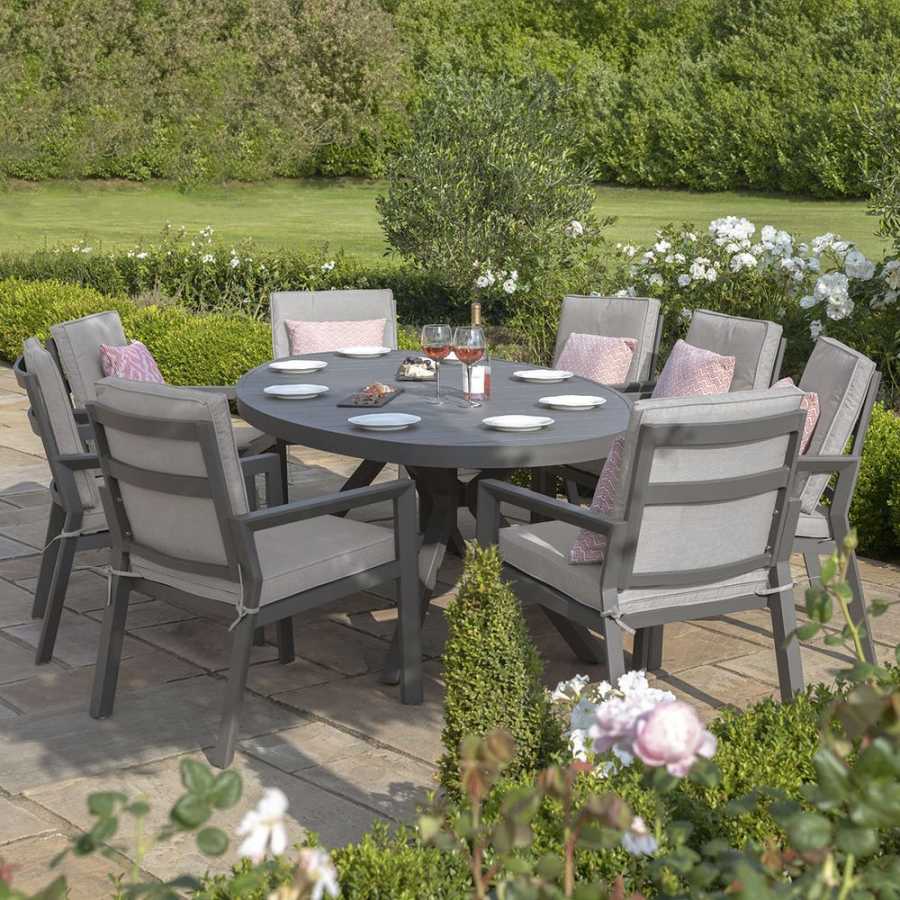 Maze New York Oval 8 Seater Outdoor Dining Set - Dove Grey