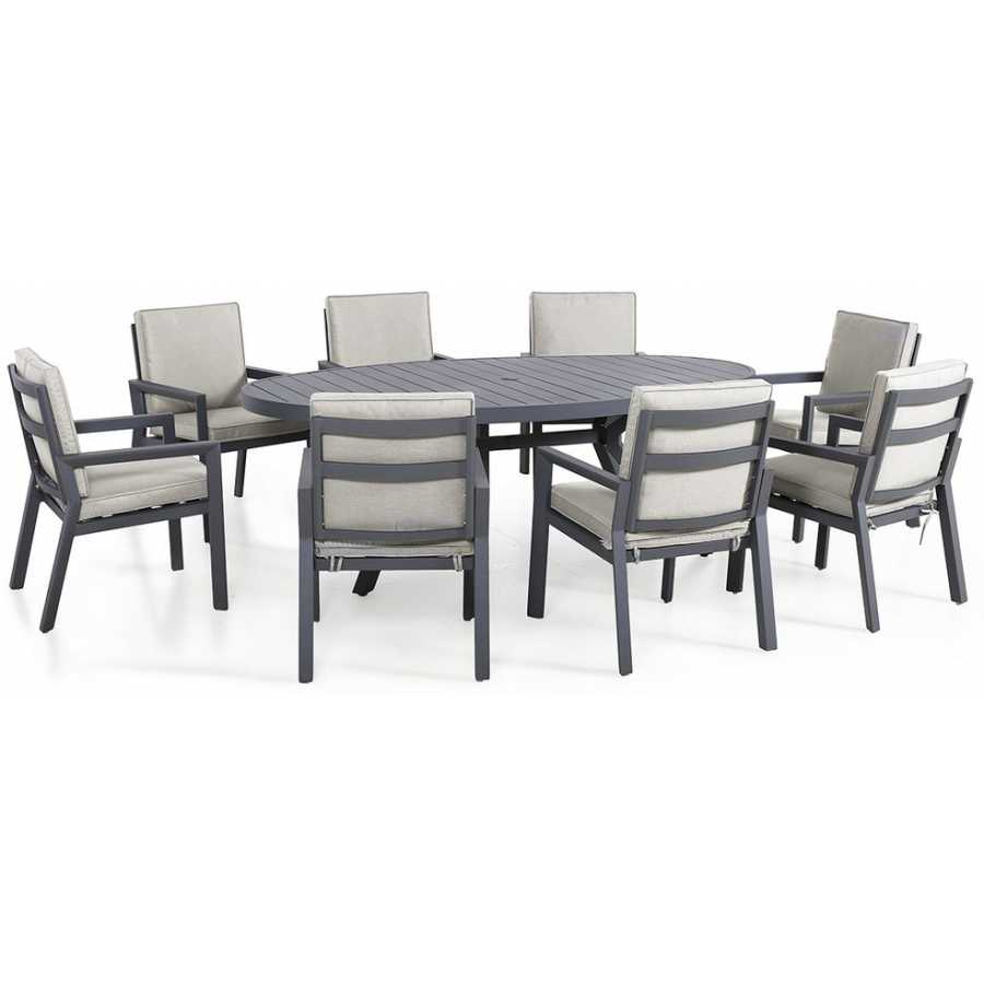 Maze New York Oval 8 Seater Outdoor Dining Set - Dove Grey