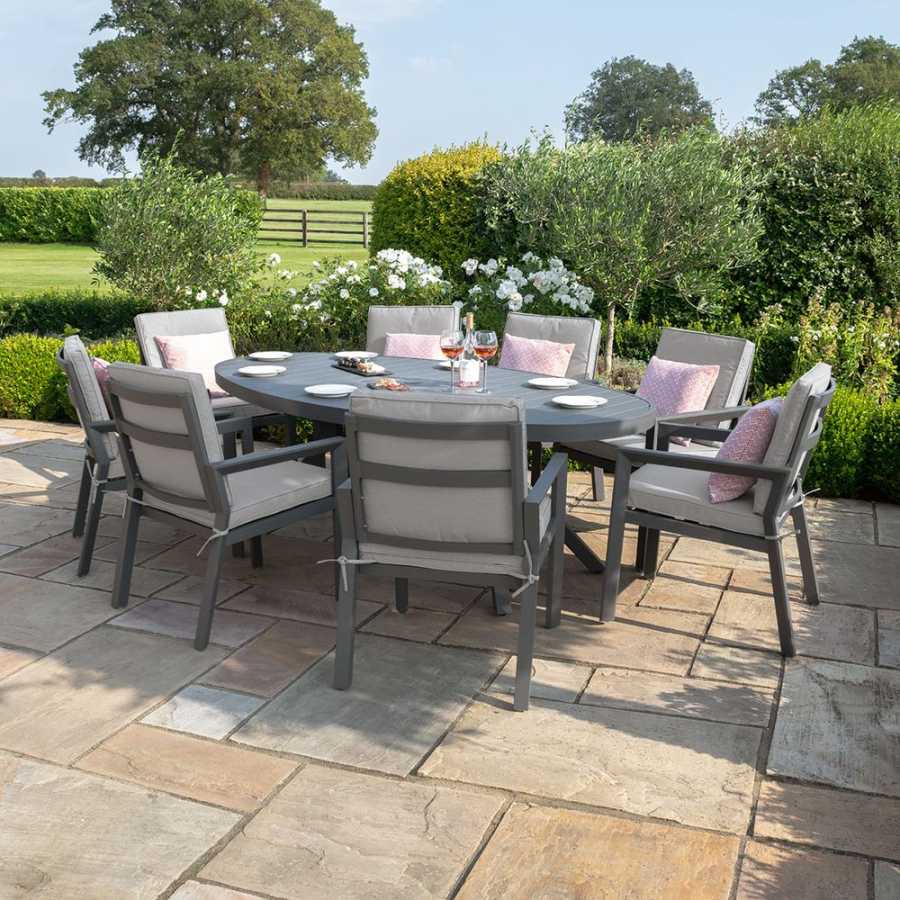 Maze New York Oval 8 Seater Outdoor Dining Set - Dove Grey