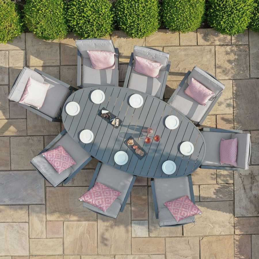 Maze New York Oval 8 Seater Outdoor Dining Set - Dove Grey