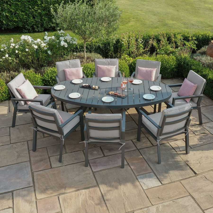 Maze New York Oval 8 Seater Outdoor Dining Set - Dove Grey