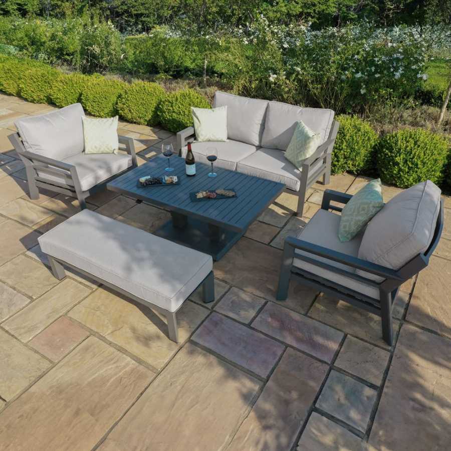 Maze New York Outdoor Sofa Set With Rising Table - Dove Grey