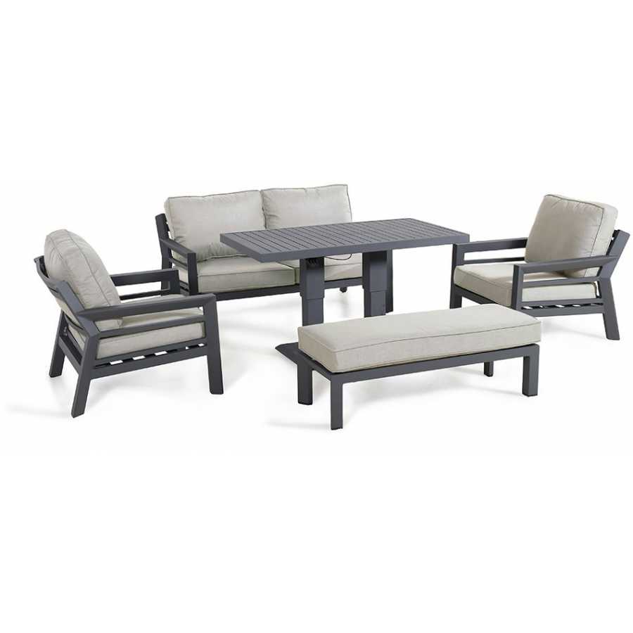 Maze New York Outdoor Sofa Set With Rising Table - Dove Grey