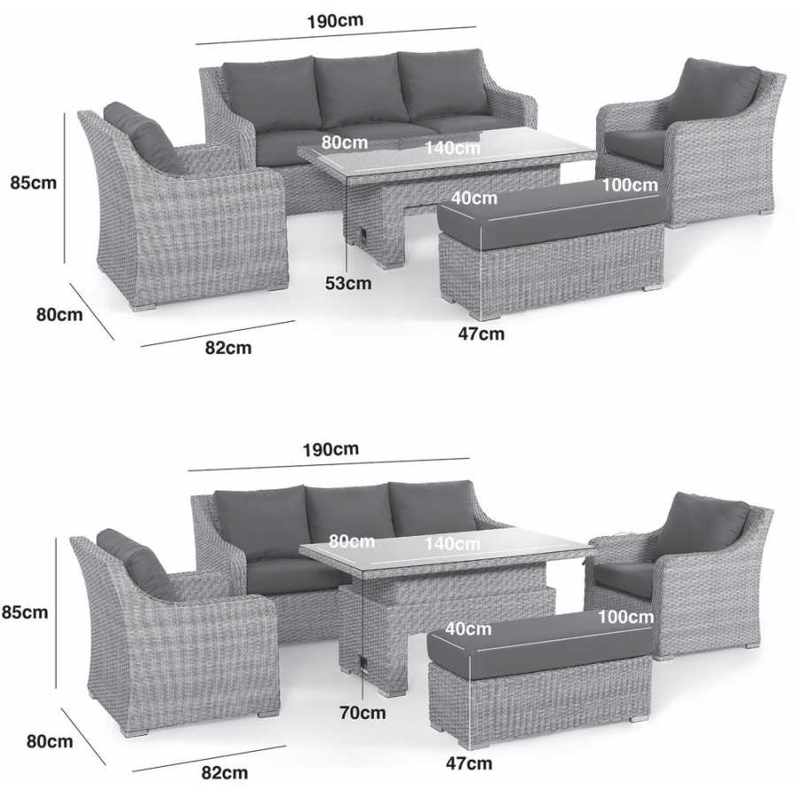 Maze Ascot Outdoor Sofa Set With Rising Table