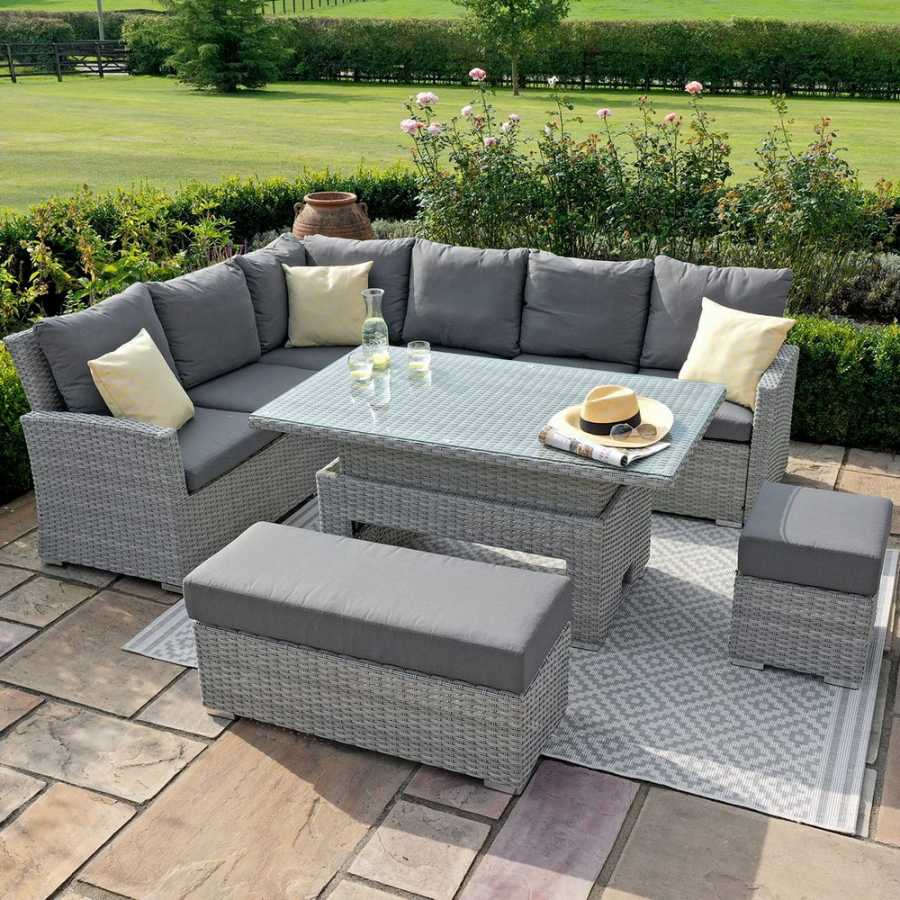 Maze Ascot 9 Seater Outdoor Corner Sofa Set With Rising Table