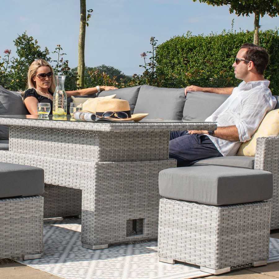 Maze Ascot 9 Seater Outdoor Corner Sofa Set With Rising Table