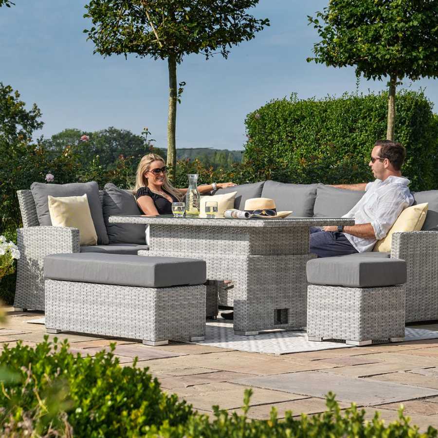 Maze Ascot 9 Seater Outdoor Corner Sofa Set With Rising Table