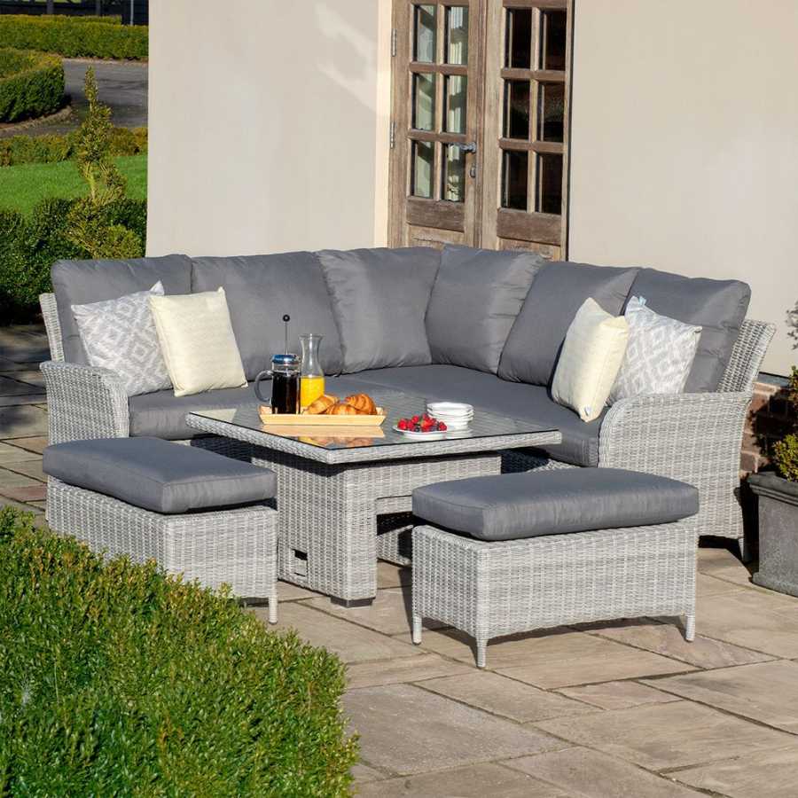 Maze Ascot 7 Seater Outdoor Corner Sofa Set With Rising Table