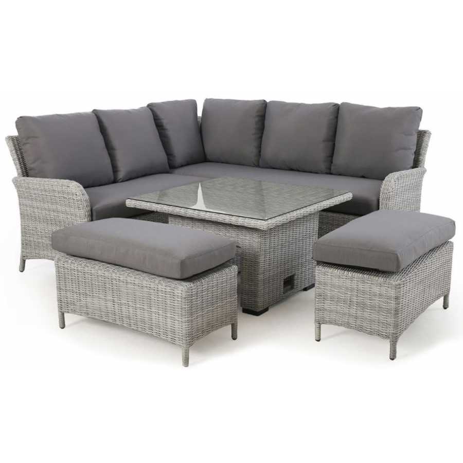 Maze Ascot 7 Seater Outdoor Corner Sofa Set With Rising Table