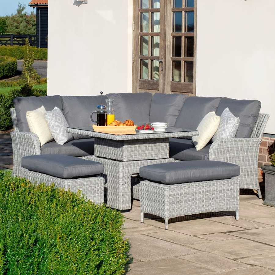 Maze Ascot 7 Seater Outdoor Corner Sofa Set With Rising Table