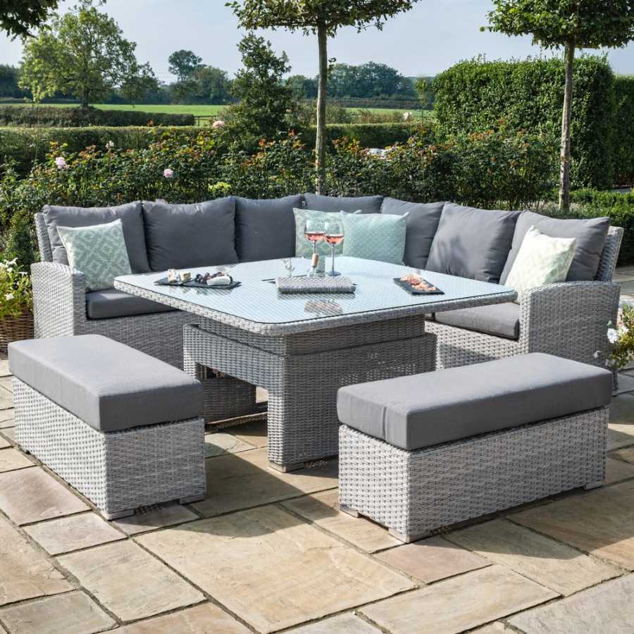 Maze Ascot 10 Seater Outdoor Corner Sofa Set With Rising Table