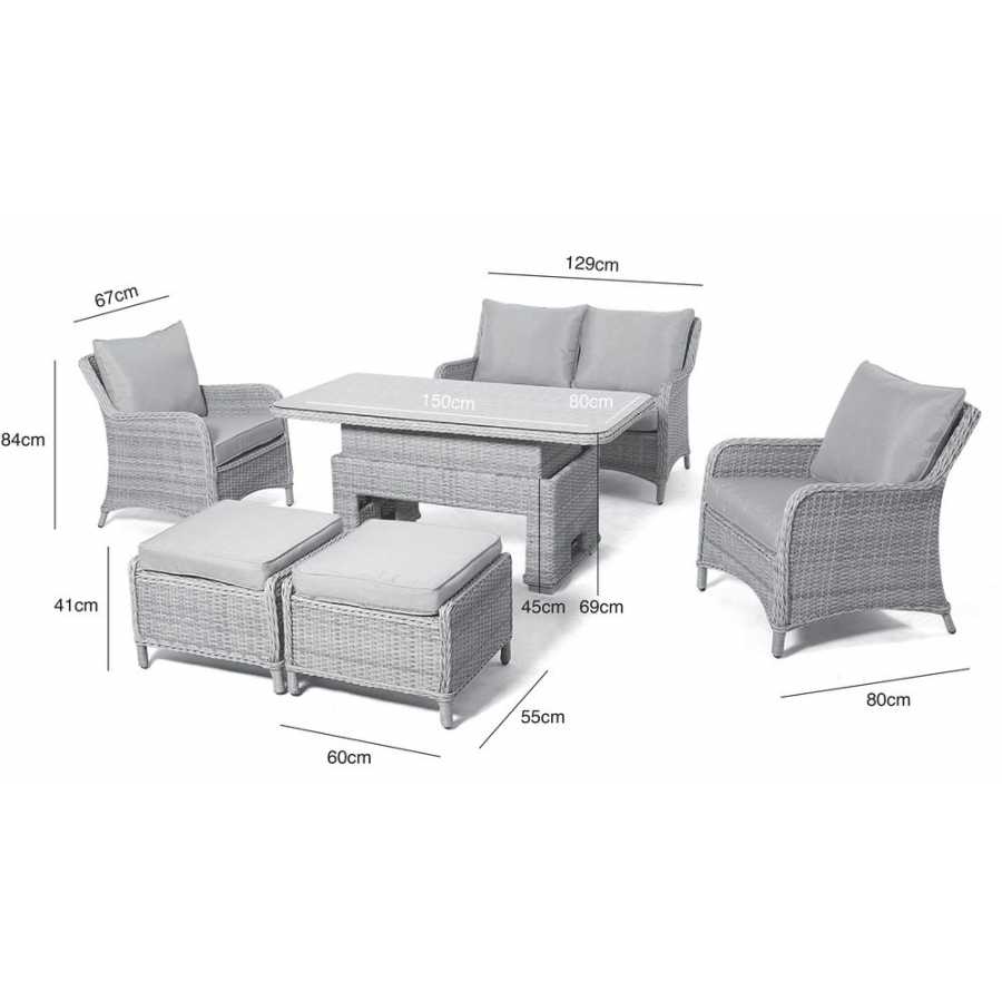 Maze Cotswold 6 Seater Outdoor Sofa Set With Rising Table