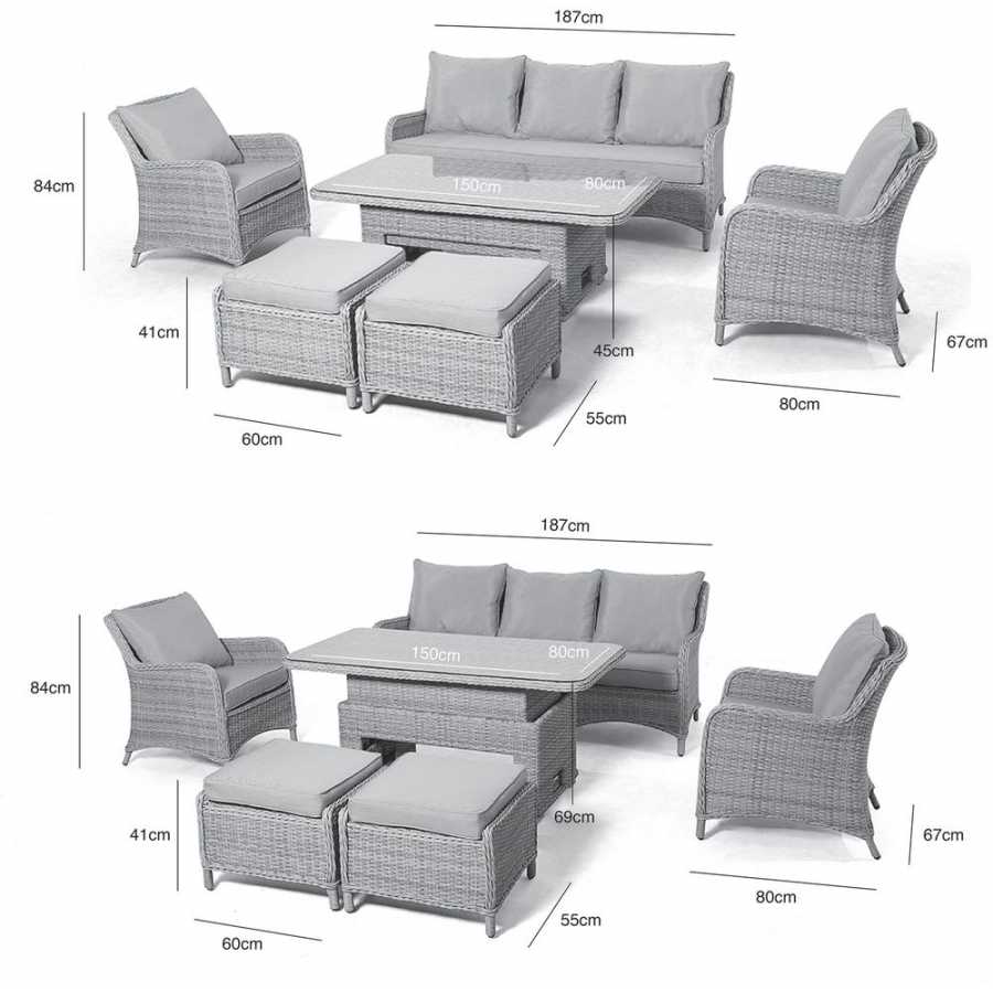 Maze Cotswold 5 Seater Outdoor Sofa Set With Rising Table