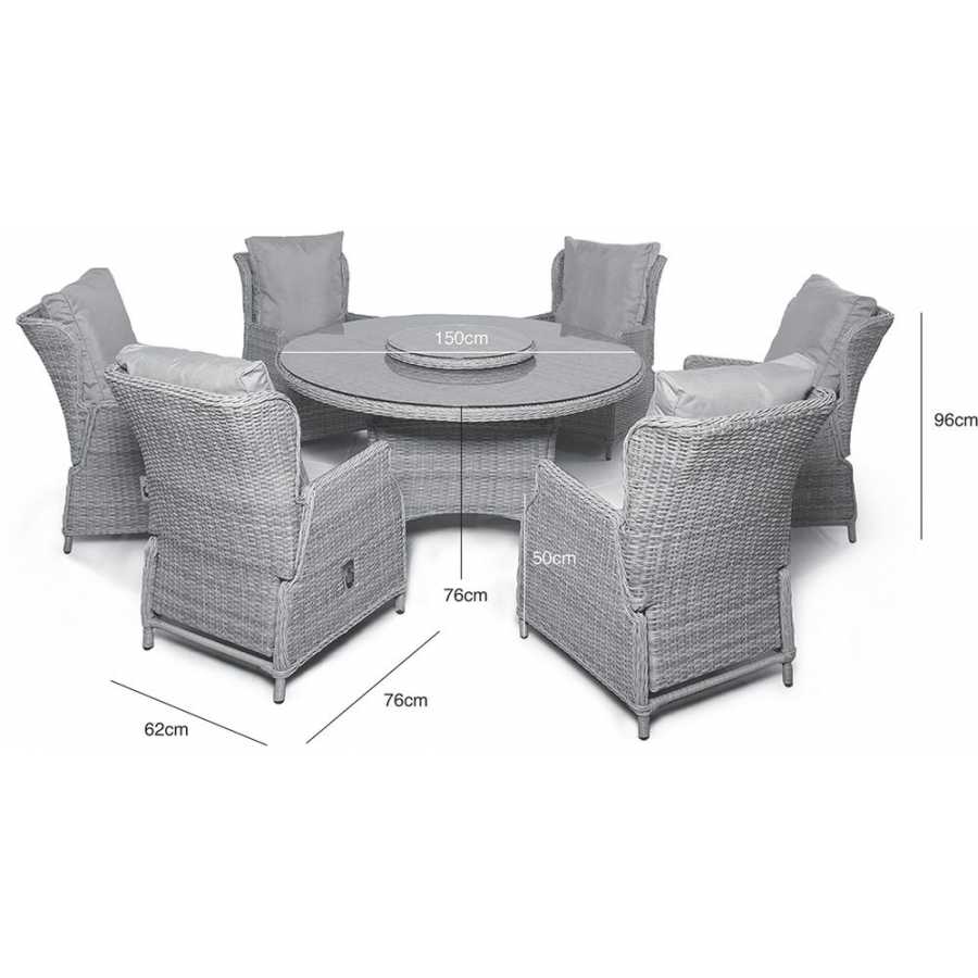 Maze Cotswold 6 Seater Outdoor Dining Set With Lazy Susan
