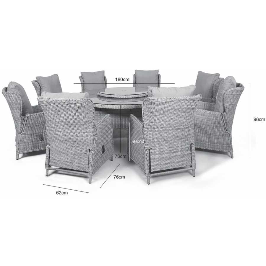 Maze Cotswold 8 Seater Outdoor Dining Set With Lazy Susan