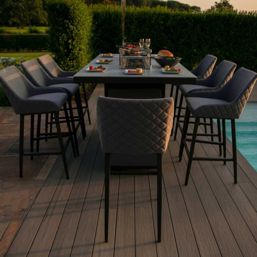 Maze Regal Outdoor Bar Set With Fire Pit Table - Flanelle