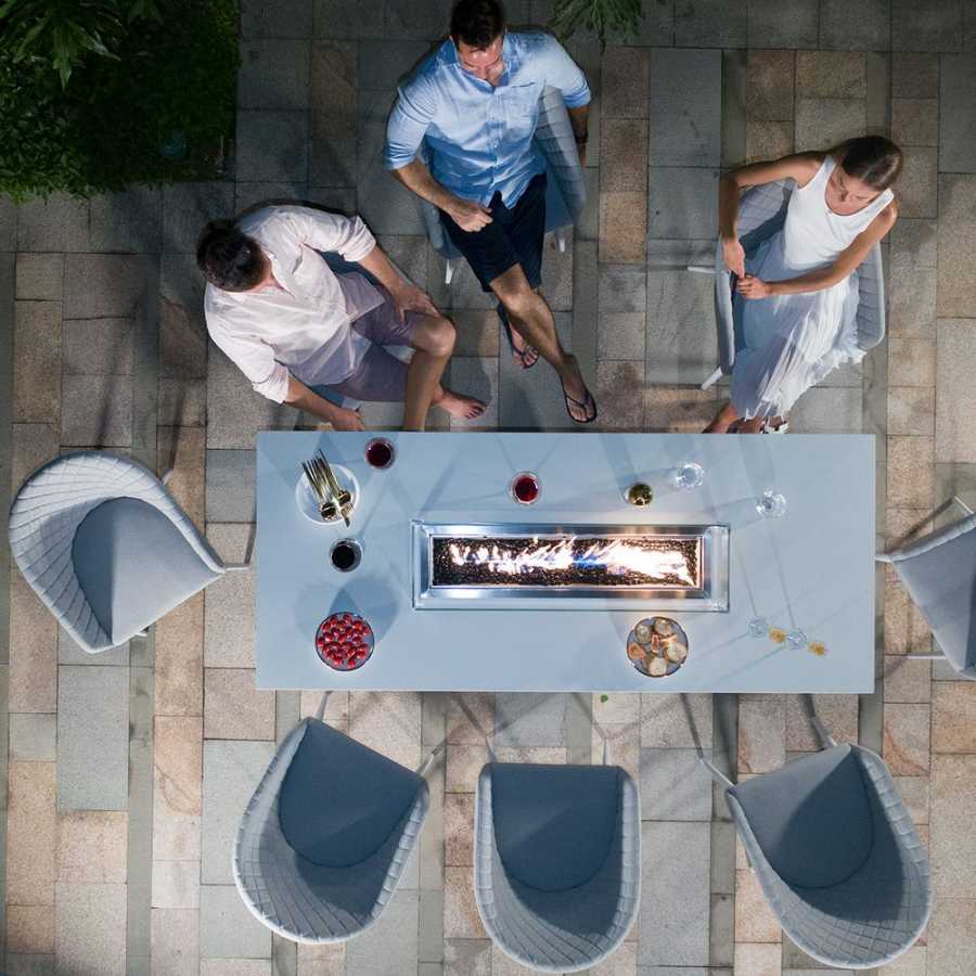 Maze Ambition Dining Set With Fire Pit Table - Lead Chine