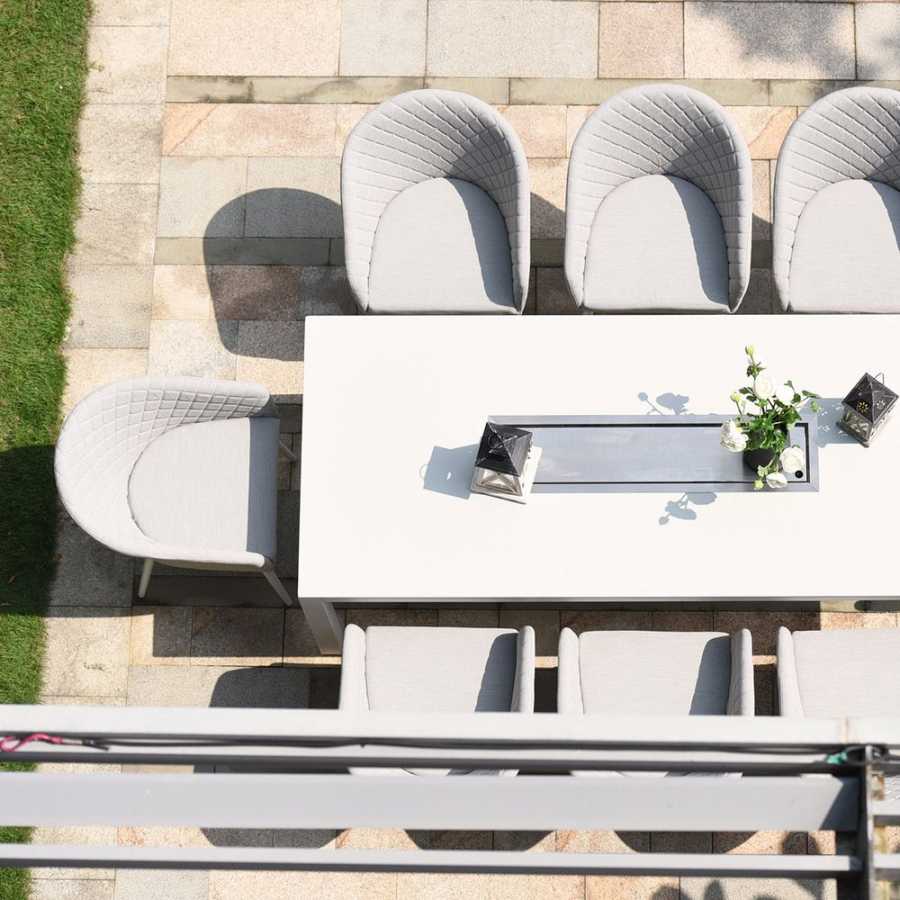 Maze Ambition Dining Set With Fire Pit Table - Lead Chine