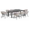 Maze Ambition Outdoor Dining Set With Fire Pit Table - Oatmeal