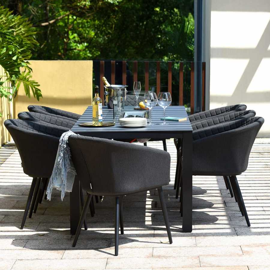 Maze Ambition Dining Set With Fire Pit Table - Charcoal